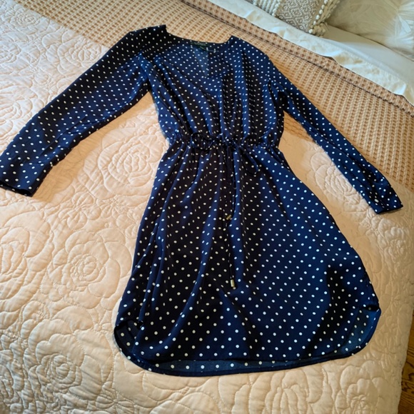 Beautiful 💙Lauren Ralph Lauren Polka-Dot Dress size 12  Navy/white - Picture 10 of 10